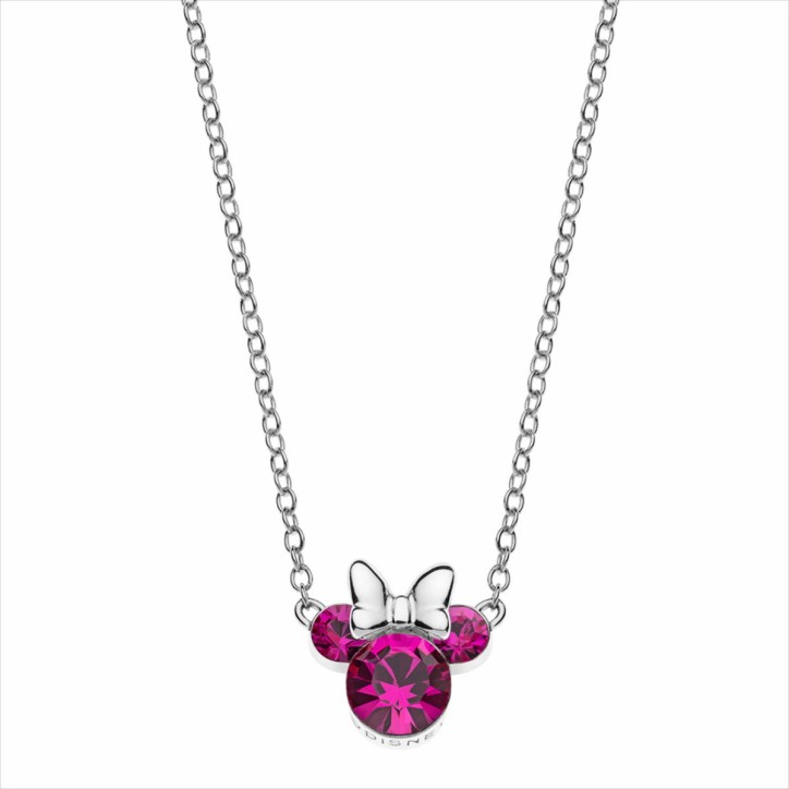 Collar Disney Minnie Plata 925 con Piedra Rosa – Diseño Infantil