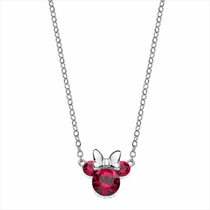 Collar Disney Minnie Plata 925 con Piedra Roja – Diseño Infantil