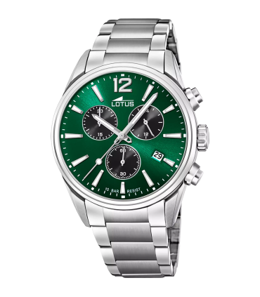RELOJ LOTUS CHRONO VERDE CORREA DE ACERO INOXIDABLE 316L, HOMBRE - 18690/4