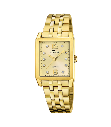 RELOJ LOTUS SQUARE SERIES BEIGE CORREA DE ACERO INOXIDABLE 316L, MUJER - 18986/2