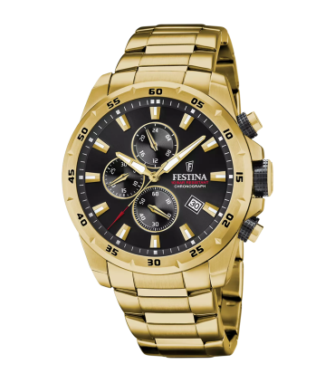 Reloj Chrono Sport Dorado con Esfera en Negro para Hombre Festina - F20541/4