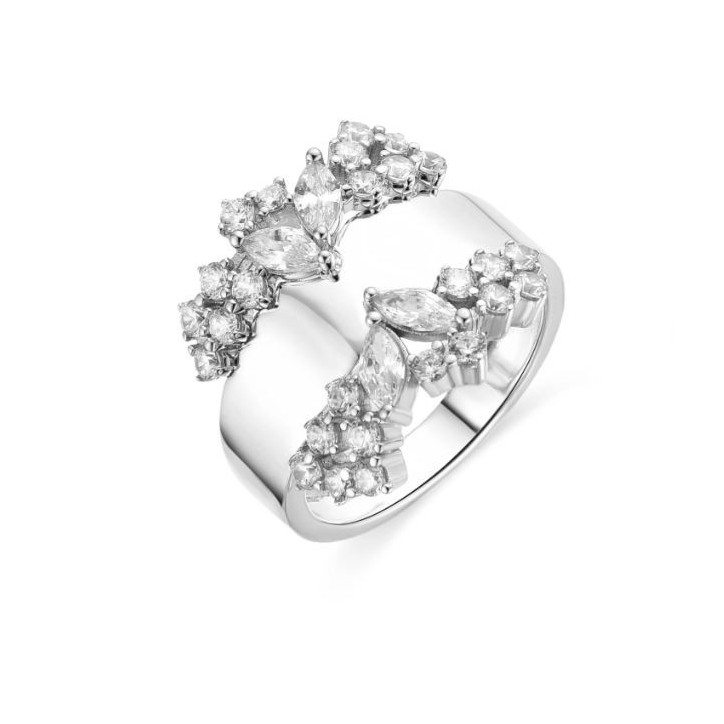 Anillo de Plata de Ley 925 y Circonita Brillante acabado rodio - Larent - T232100