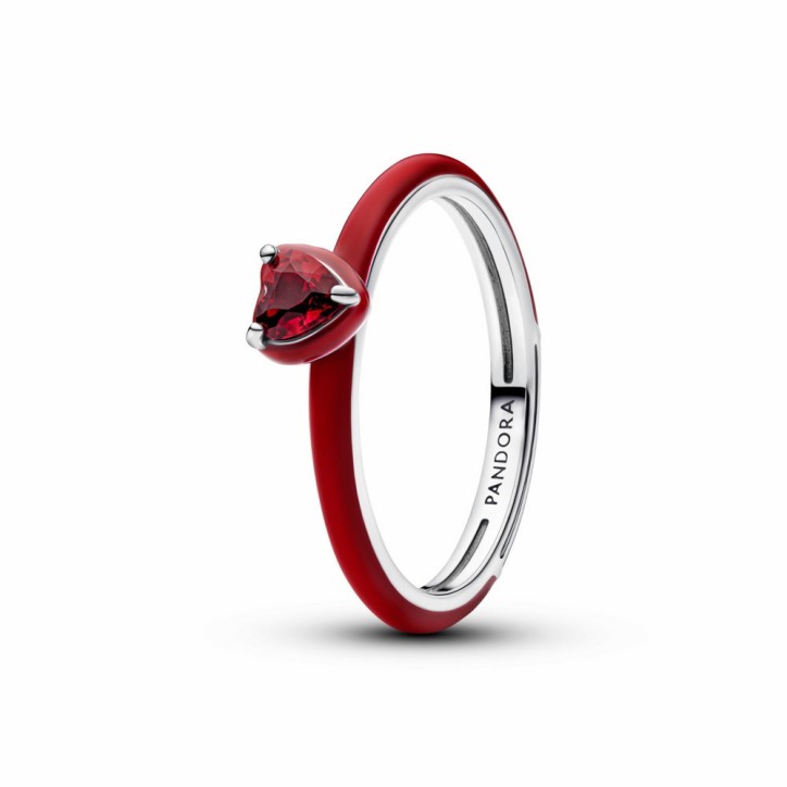Anillo de Pandora con Corazón Chakra Rojo - 193088C05