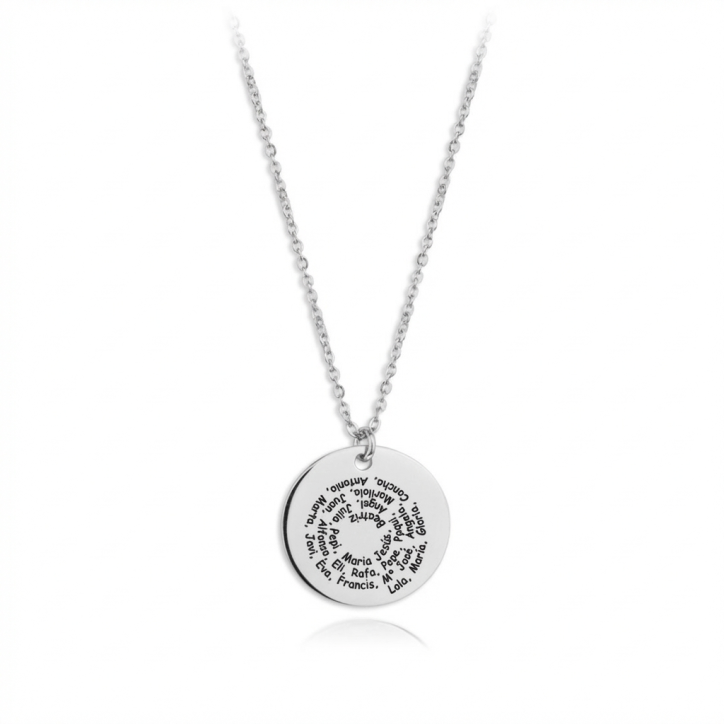 Collar con Nombres Personalizados en Plata de Primera Ley