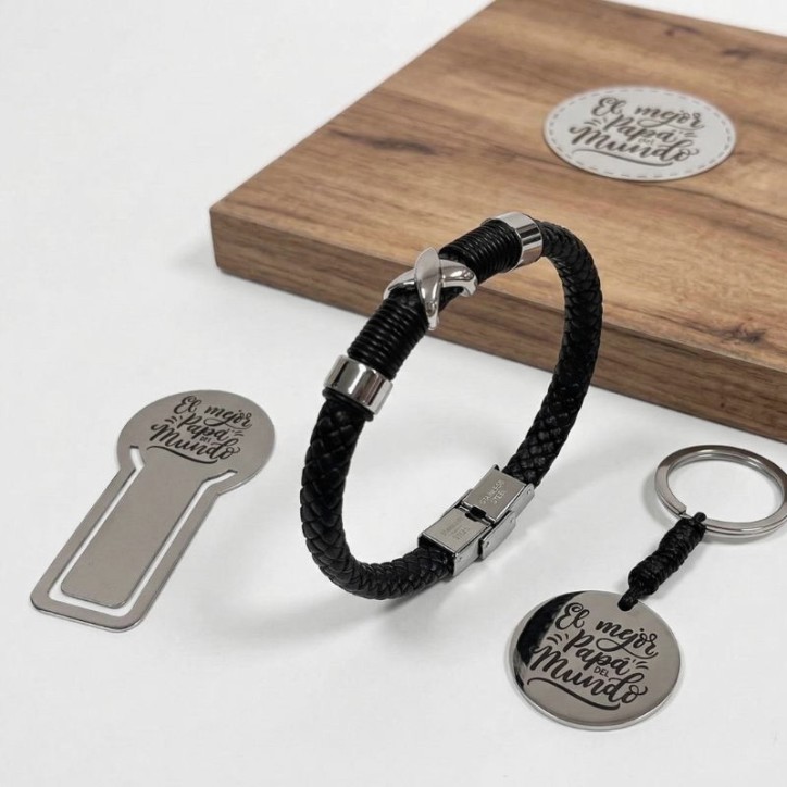 Pack Papá con Pulsera, Llavero y Marcapáginas - 910082