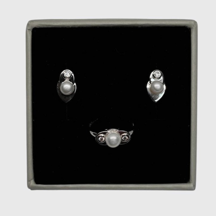 Conjunto de Pendientes y Anillo para Niña de Comunión