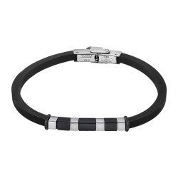 Pulsera Lotus Style Negra con Acero - LS2538/2/3