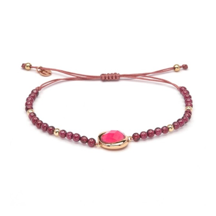 Pulsera Ajustable de Cuarzo Hidrotermal en tono Cereza de Luxenter - BXA467Y282