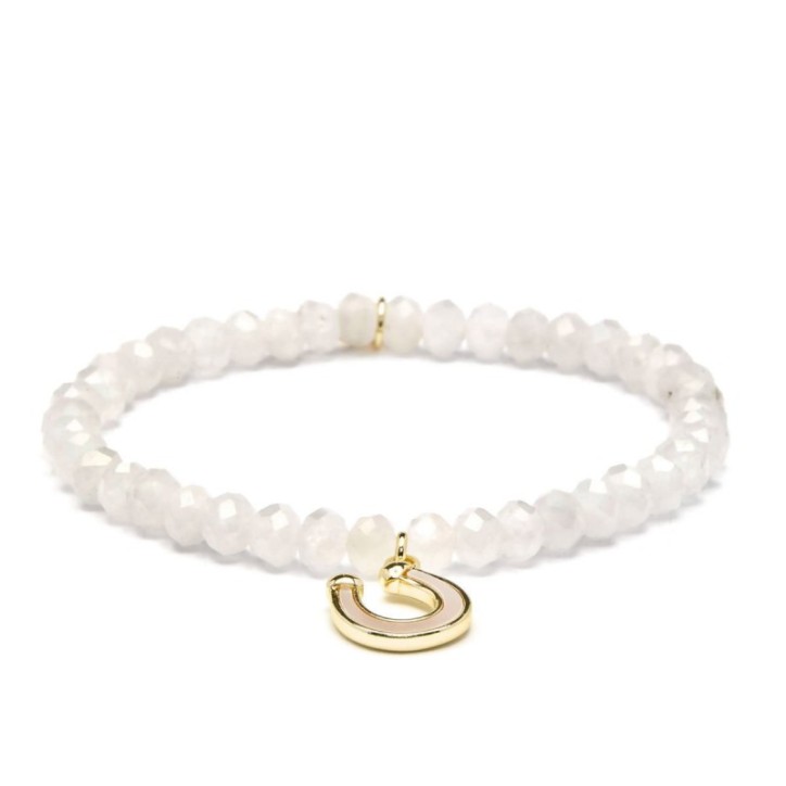 Pulsera Elástica Piedra de Luna de Luxenter con Herradura - BXA454Y410