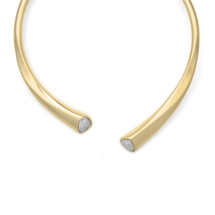 Collar rígido de Circonita Brillante acabado en oro amarillo 18k - Leito - SGNU11100