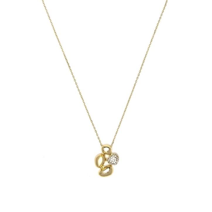 Collar de Circonita Brillante acabado en oro amarillo 18k - Kinfre - SGNU10900