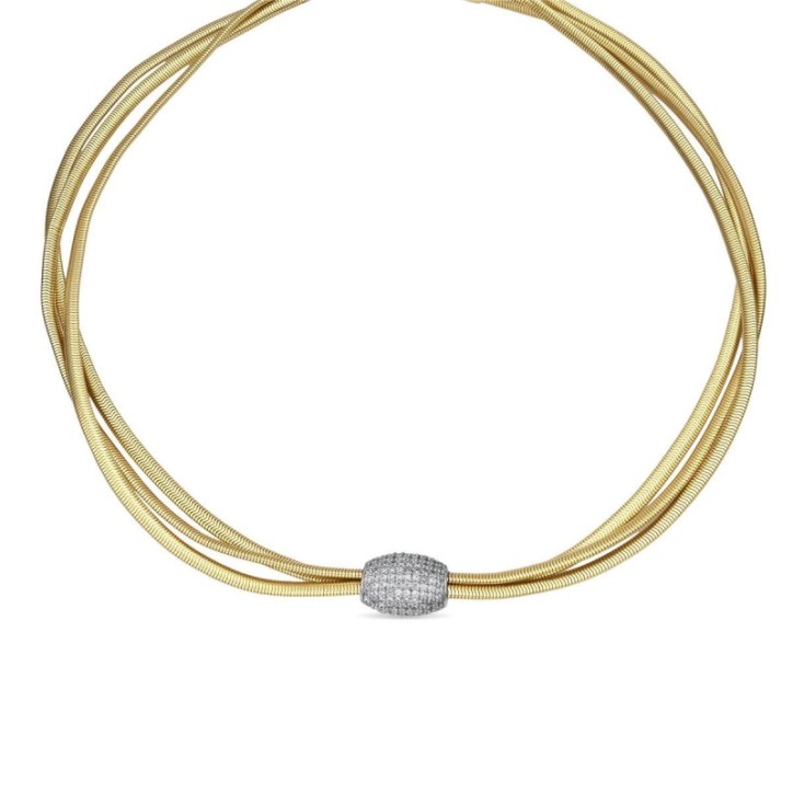 Collar de Circonita Brillante acabado en oro amarillo 18k - Catmi - SGNU10800