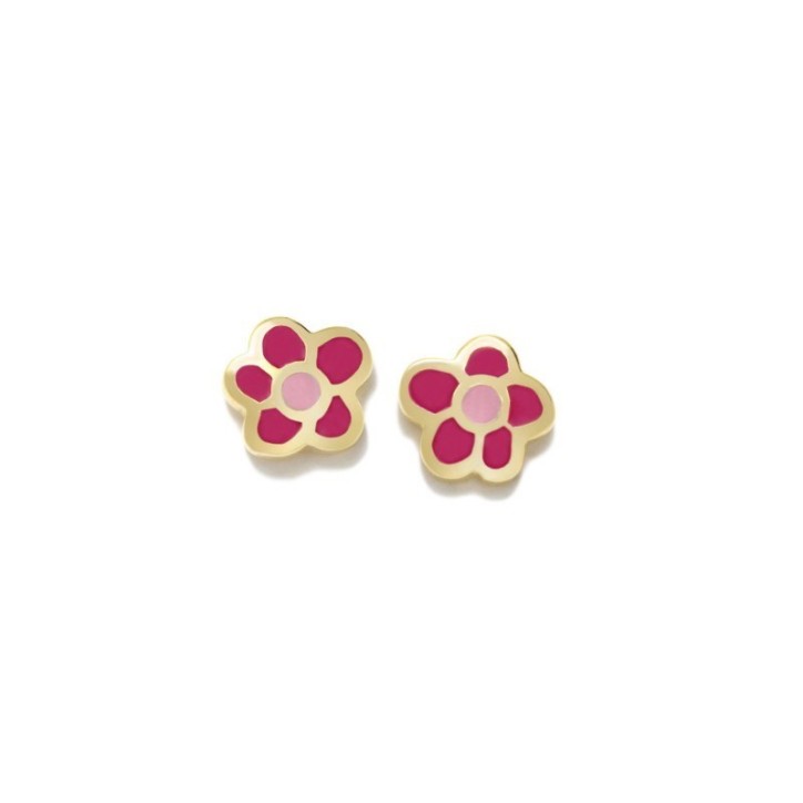 Pendientes Bebé Flor rosa con Baño de Oro Agatha Ruiz de la Prada - 092NBED
