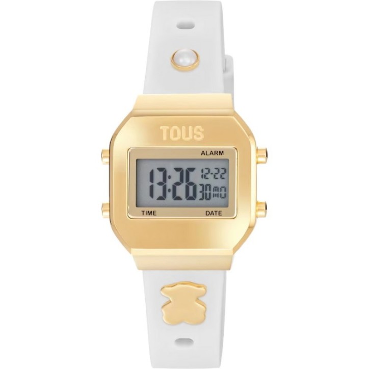 Reloj digital Tous con correa blanca, acero dorado y gemas XPRESURSLF - 3000150700