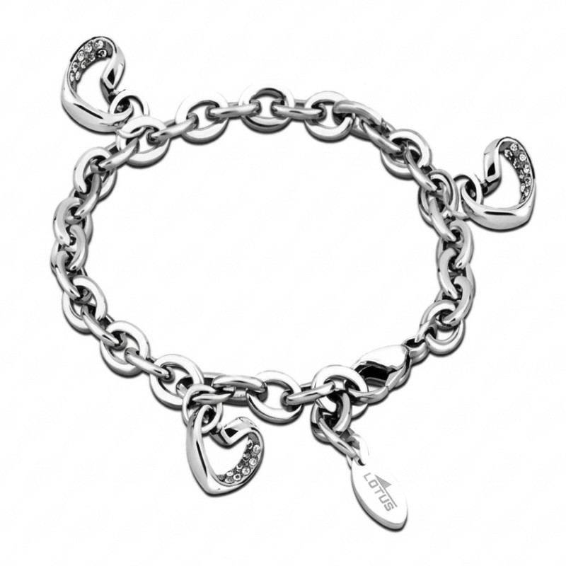 Pulsera Lotus Style con Corazones para Mujer - LS1707/2/1 Pulsera Lotus Style con Corazones para Mujer - LS1707/2/1