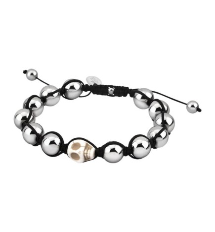 Pulsera de Calavera para Hombre con Bolas Acero Inoxidable - LS3019-2/2