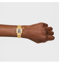 Reloj digital con brazalete de acero dorado D-BEAR MINI - 3000148200