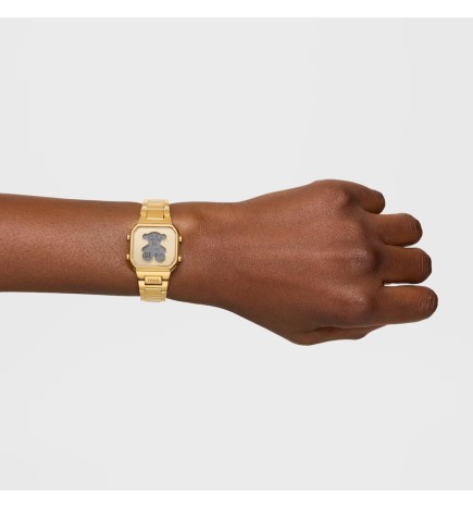 Reloj digital con brazalete de acero dorado D-BEAR MINI - 3000148200