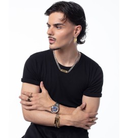 Pendiente Dorado para Hombre Colección Abraham Mateo - 15213E01012