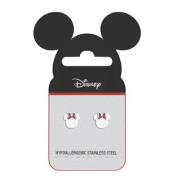 Pendientes Disney Minnie Mouse Lazo Rosa Acero hipoalergenico - ST0049P