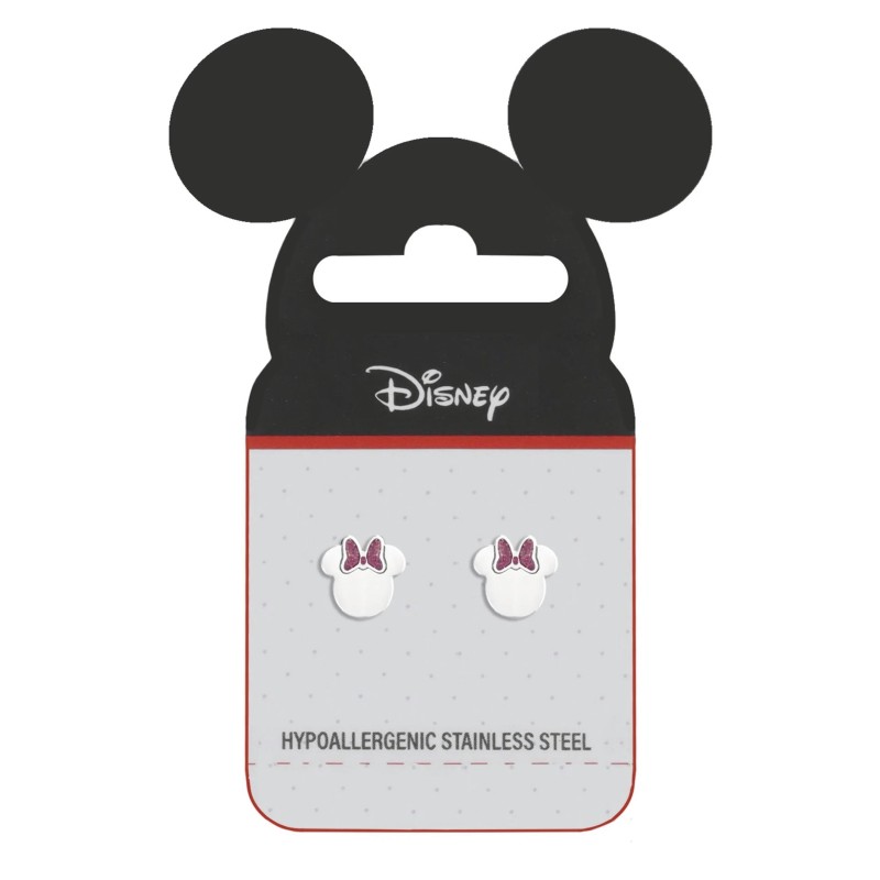 Pendientes Disney Minnie Mouse Lazo Rosa Acero hipoalergenico - ST0049P