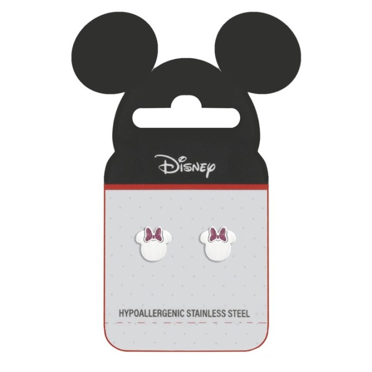 Pendientes Disney Minnie Mouse Lazo Rosa Acero hipoalergenico - ST0049P