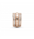 Clip en Pandora Rose Logo con Líneas Brillantes en Pavé - 789042C01