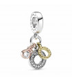 Charm PANDORA colgante Triple Monograma y Logo - 799044C01