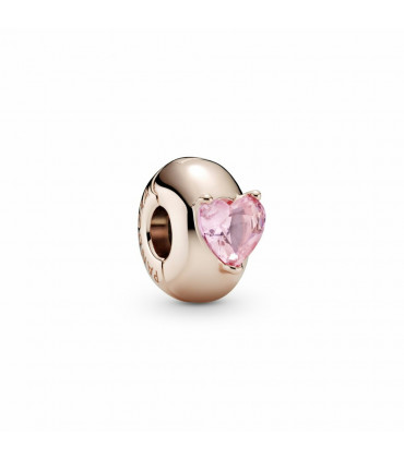 Clip Pandora Corazón Solitario Rosa - 789203C01