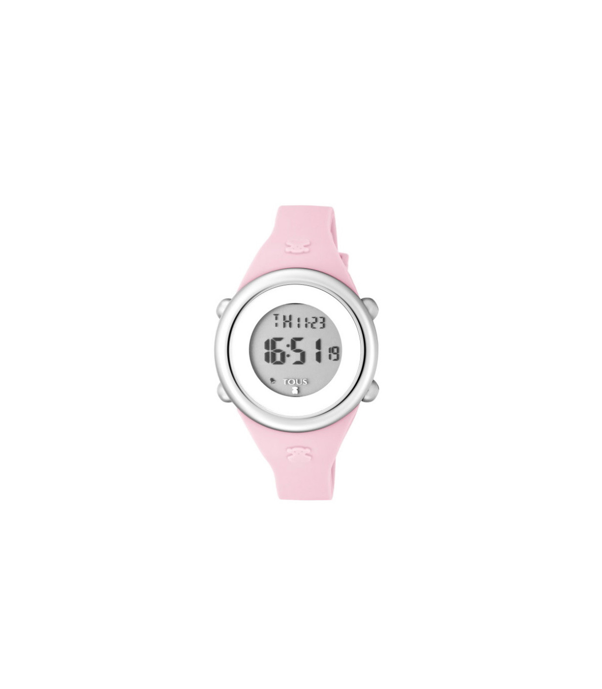 Reloj Tous Soft Digital de niña en silicona rosa y funciones digitales,  ref. 800350610.