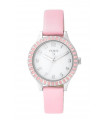 Reloj TOUS Kids Straight de niña con correa de piel rosa y bisel con osos