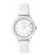 Reloj TOUS Straight Kids de acero con bisel de osos y correa de piel blanca