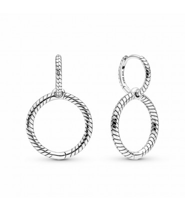 Pendientes de Aro Pandora Moments en plata de ley Doble Charm - 299562C00