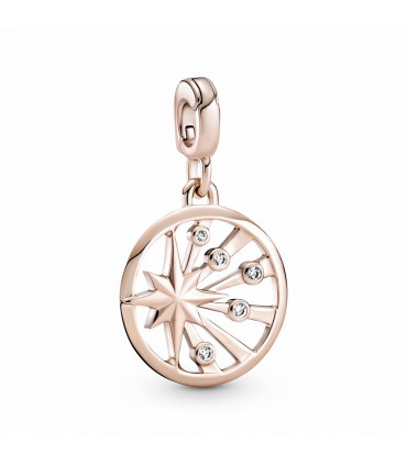 Medallón con recubrimiento en oro rosa de 14k Rayos de Vida Pandora ME - 789676C01