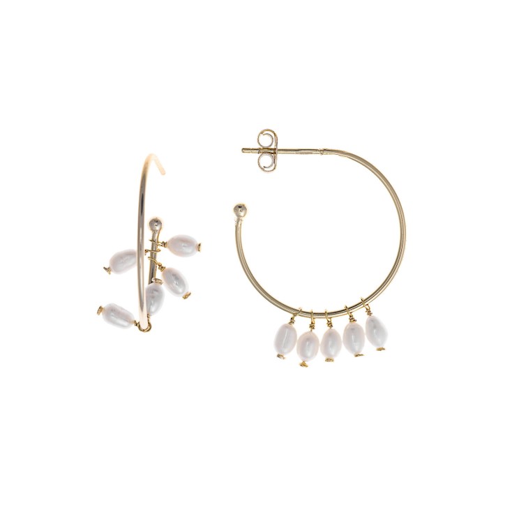 Pendientes de Aro Dorados con Perlas - 213A0171
