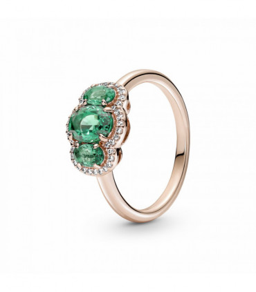 Anillo Vintage Tres Piedras Verde Pandora - 180057C01