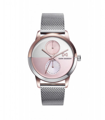 Reloj Mujer de Malla Plateado y Rosa Mark Maddox - MM7159-90