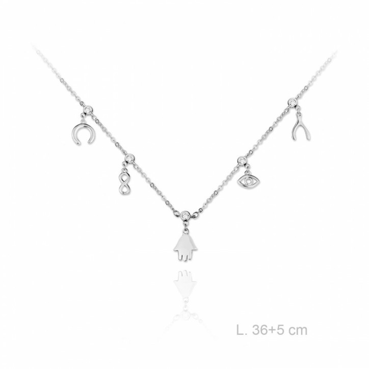 Collar de Plata con colgantes de la suerte - 174705A