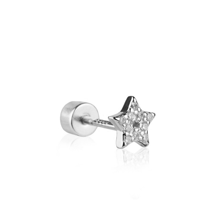 PIERCING ESTRELLA Y CIRCONITAS CON BROCHE DE ROSCA - 45.PE3.07