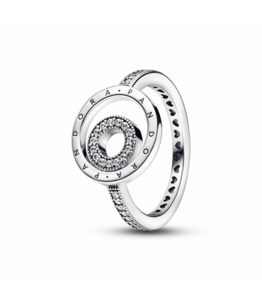 Anillo Pandora Signature Logo Pavé y Cuentas - 192316C01