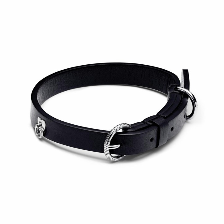 Collar Pandora para mascotas de tejido vegetal negra sin cuero - 312262C01