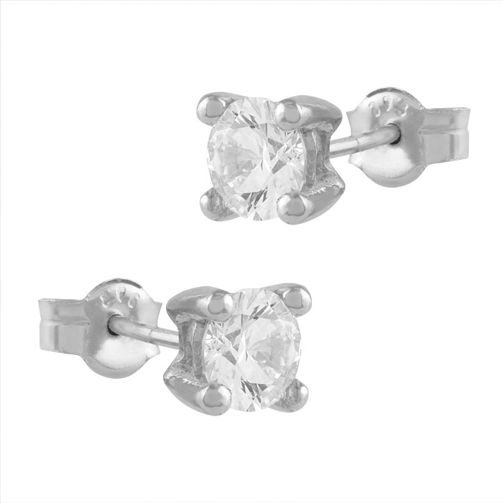 Pendientes Oro Blanco con Diamante - GEA-101-142-UU