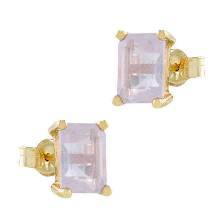 Pendientes Oro con Cuarzo Rosa - GEA-203-146-UU