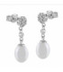 Pendientes Oro Blanco con Diamantes y Perlas - GEA-101-107-UU