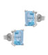 Pendientes Oro Blanco con Topacio Azul - GEA-115-146-UU