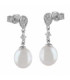 Pendientes de Oro Blanco con Diamantes y Perlas - GEA-101-108-UU