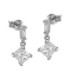 PENDIENTES DE PLATA ROMBO COLGANTE DE CIRCONITA BLANCA -  SEA-101-232-UU