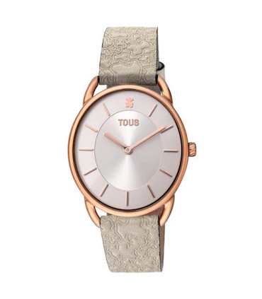 Reloj analógico Dai XL de acero con correa de piel Kaos beige Tous - 200351020