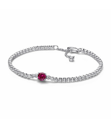 Pulsera Tenis Gema Roja Redonda en Pave Pandora - 592403C01