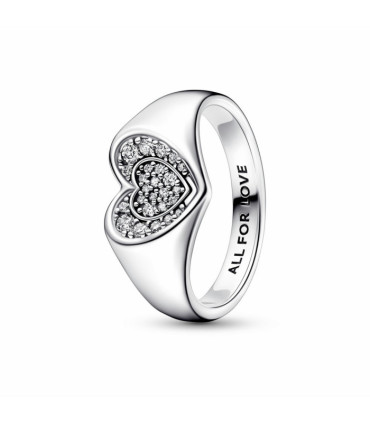 Anillo Sello Corazón Radiante en Pavé Pandora - 192491C01